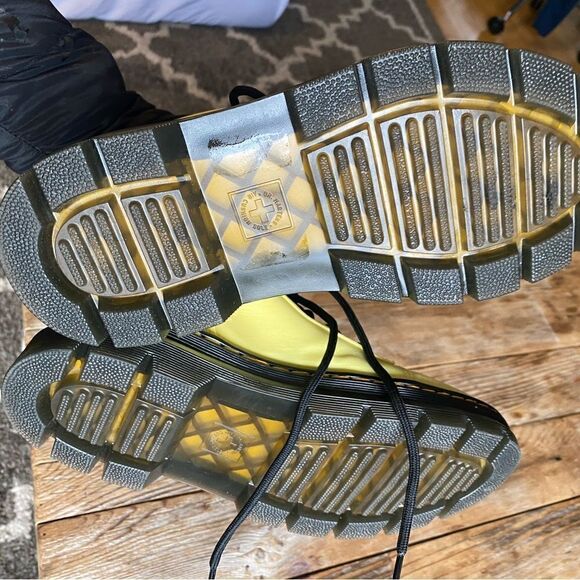 Dr. Martens Lemon Yellow Cyclone Nylon Combs Utility Boots - Picture 8 of 11